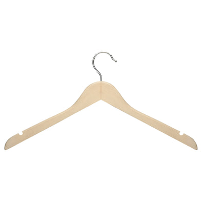 Maple Finish Wood Shirt Hangers (20-Pack)