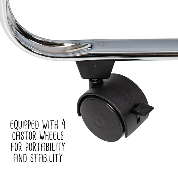 Equipped with 4 castor wheels for portability and stability