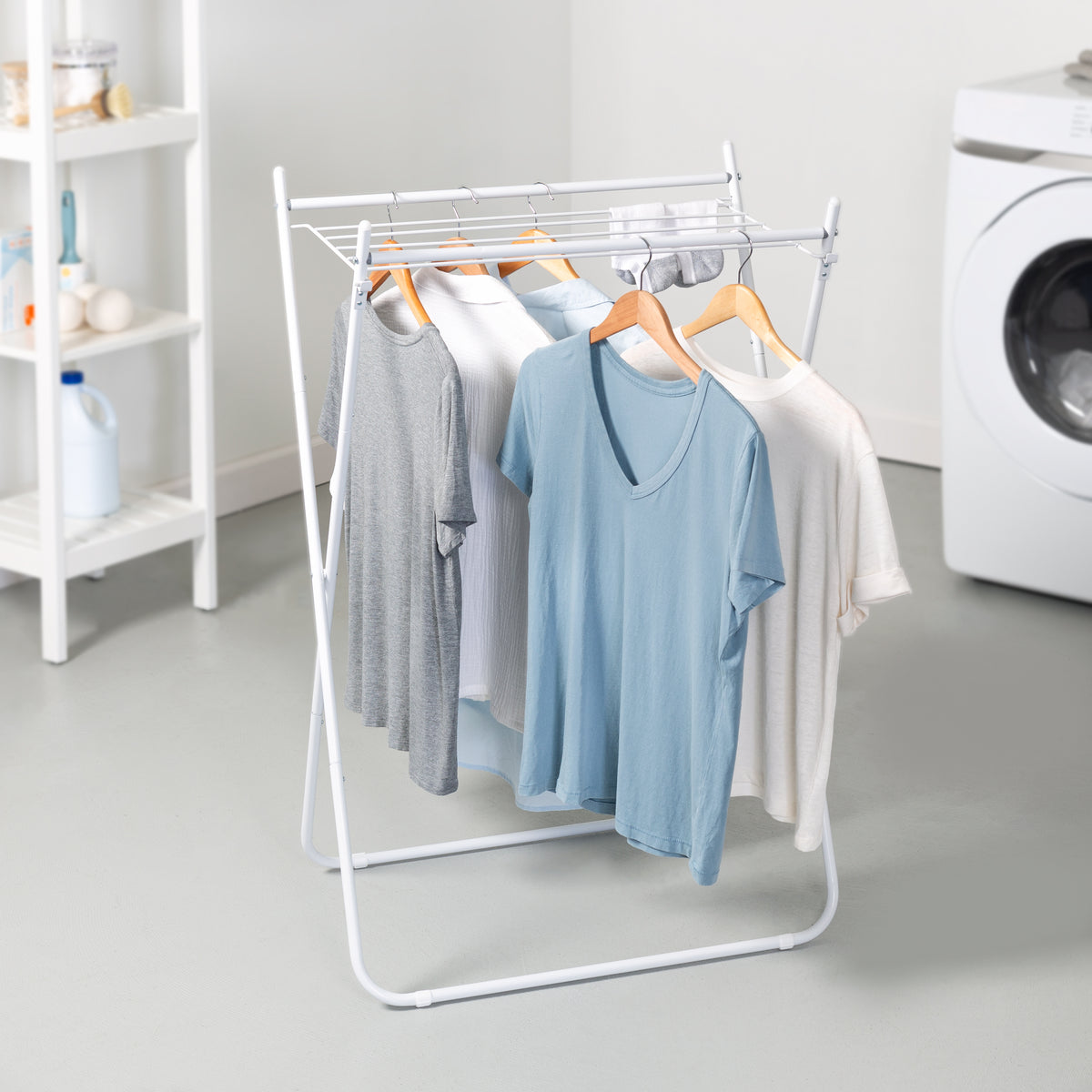 Honey-Can-Do 22 in. x 58 in. White Steel Portable Clothes Drying