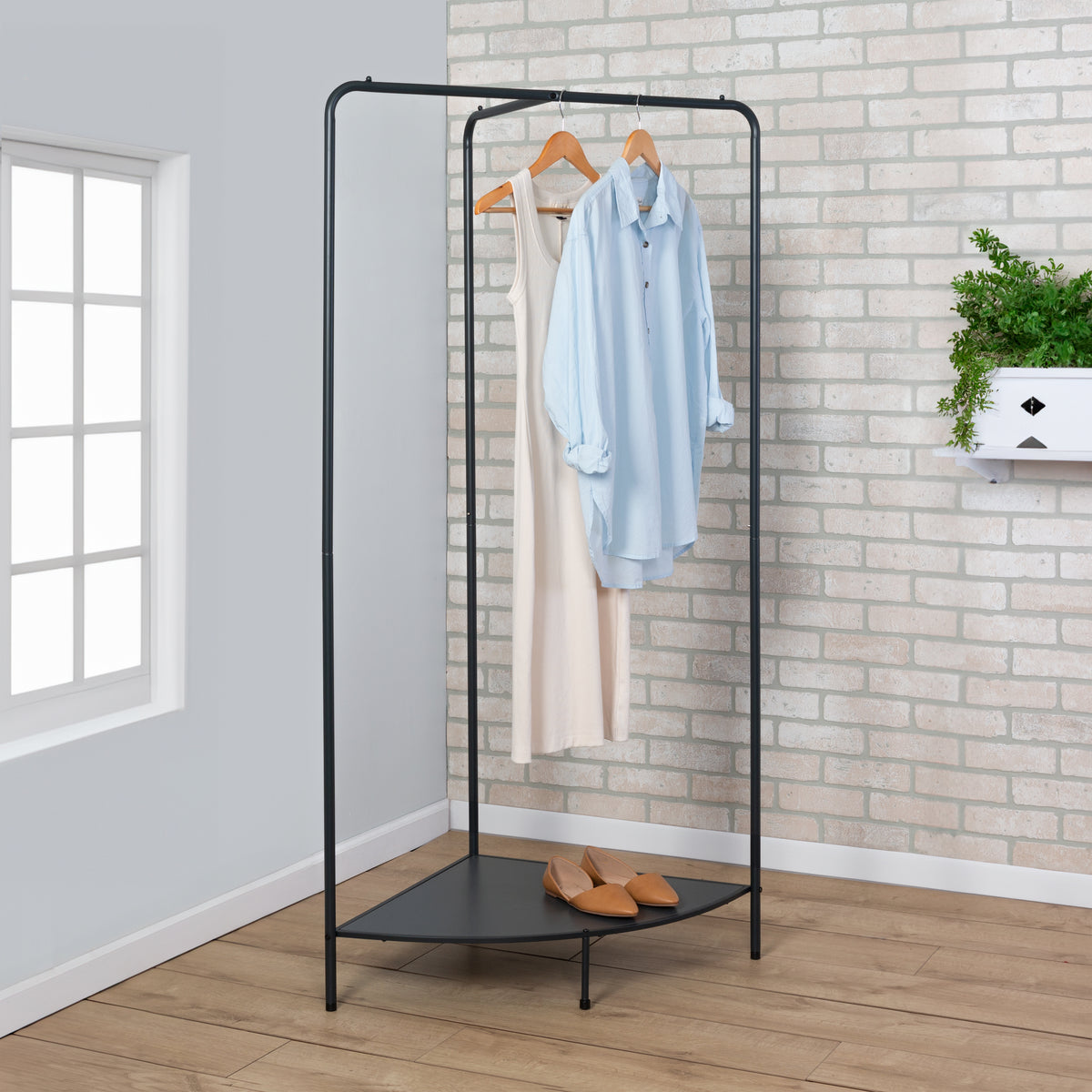 Honey Can Do Freestanding Clothing Rack,Black/Nat