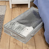 3-Pack Under Bed Fabric Storage Container Bags with Window & Handles, Grey
