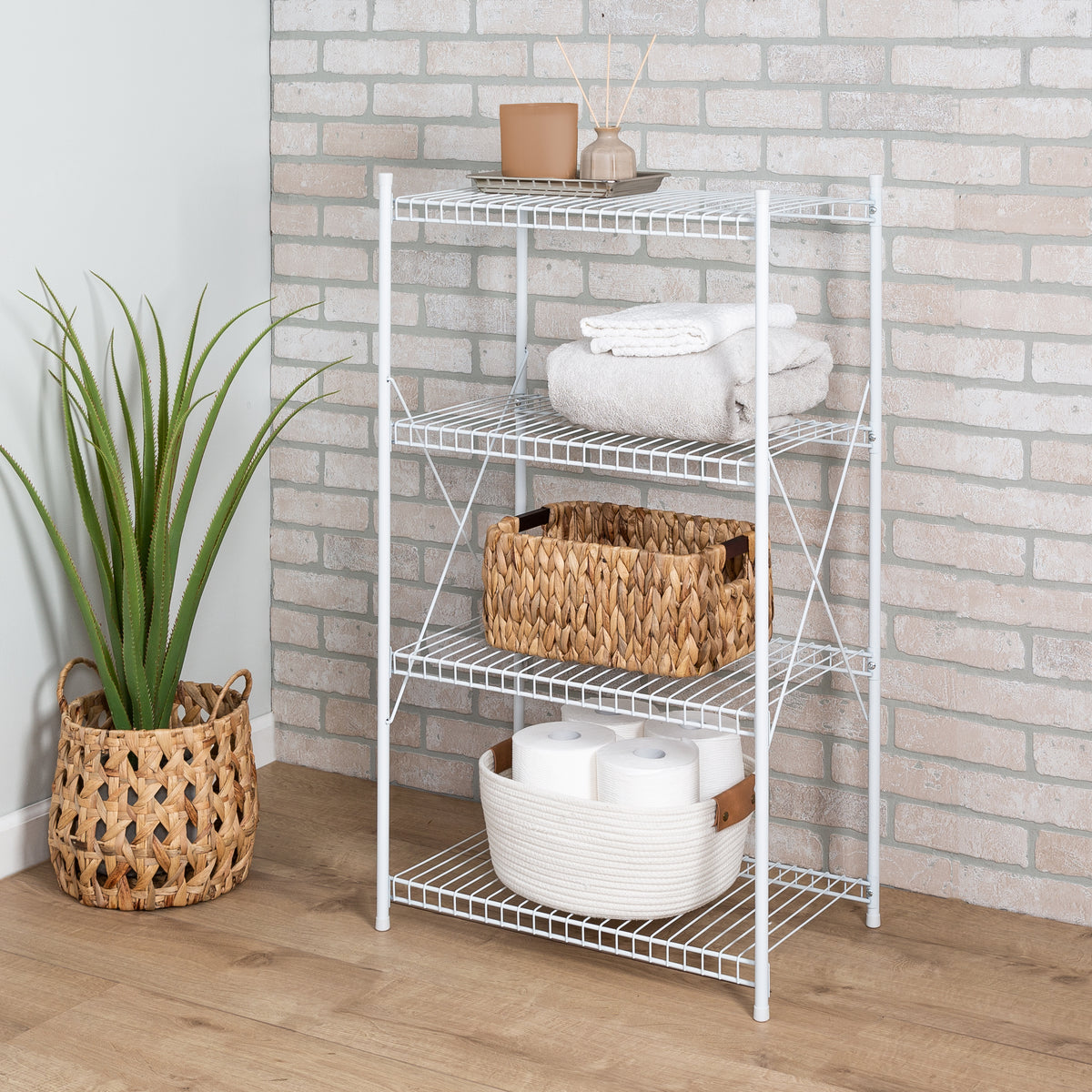 Honey Can Do Steel Wire Storage Shelf 4 Tier 41 H x 23 516 W x 13 18 D  White - Office Depot