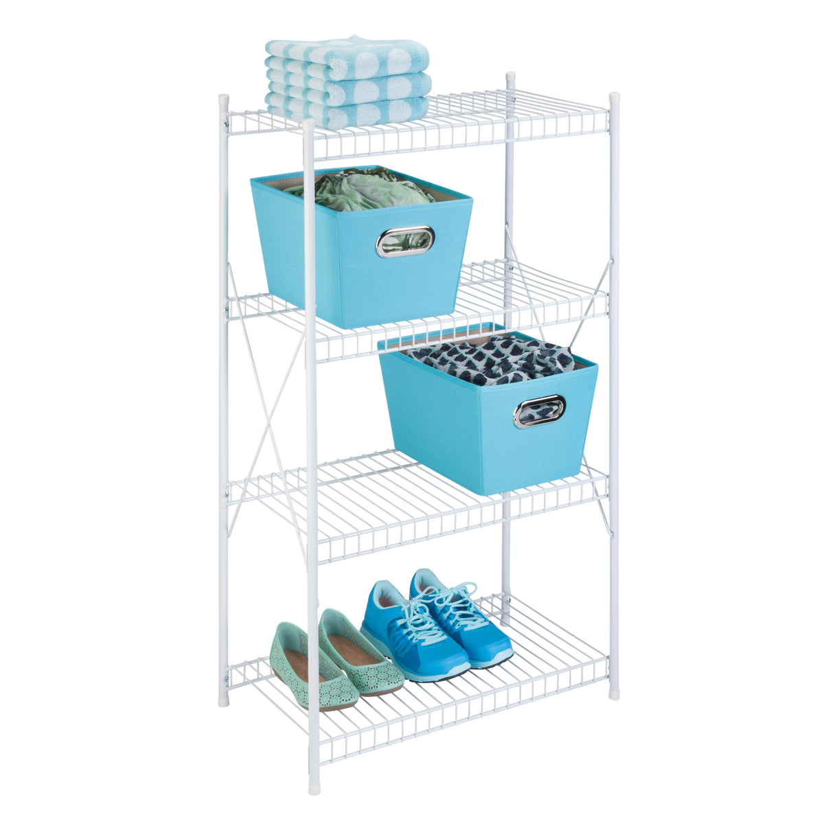 Honey-Can-Do Black 4-Tier Steel Garage Storage Shelving Unit