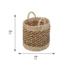 Natural Tea Stained Small Wicker Storage Basket with Handles