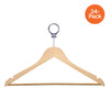 HNG-01733: Durable wood hanger with notches for hanging dresses and tanks
