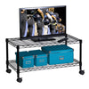 Black 2-Tier TV Stand and Media Cart