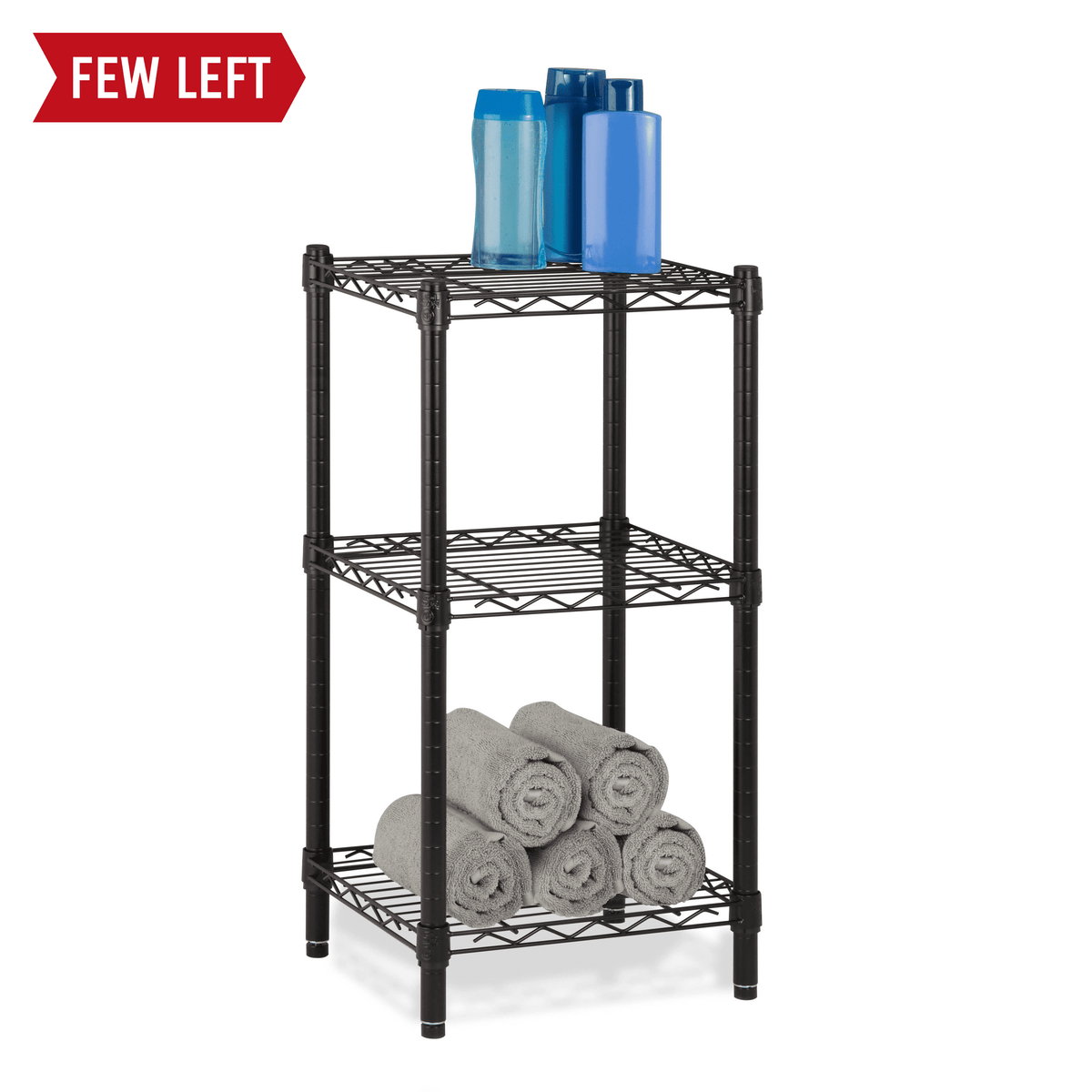 Honey-Can-Do Steel Small Adjustable Shelving Unit, 3-Tier, 30H x 15W x  14D, Black