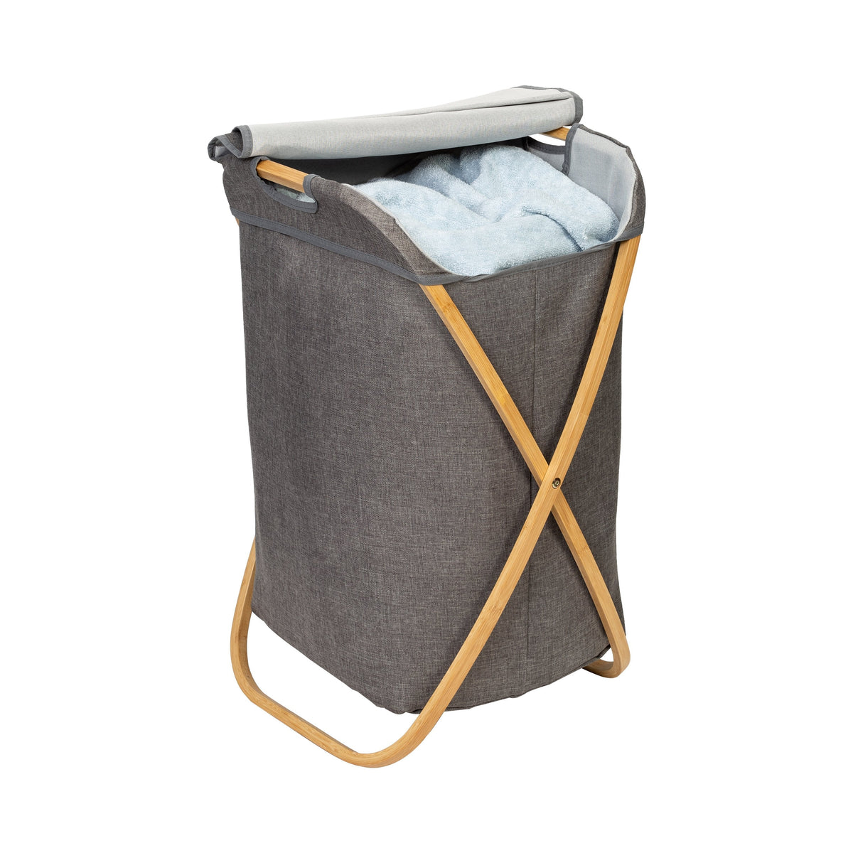 Dyfzdhu Cotton/Linen Canvas Foldable Opening Medium Fabric Laundry Basket  Holding And Arranging Laundry Bucket 35*45Cm