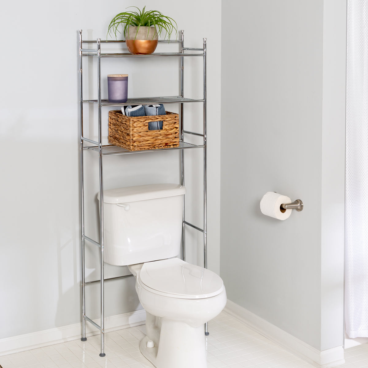 Mainstays 23 W 3-Shelf Bathroom Space Saver, over the Toilet, for