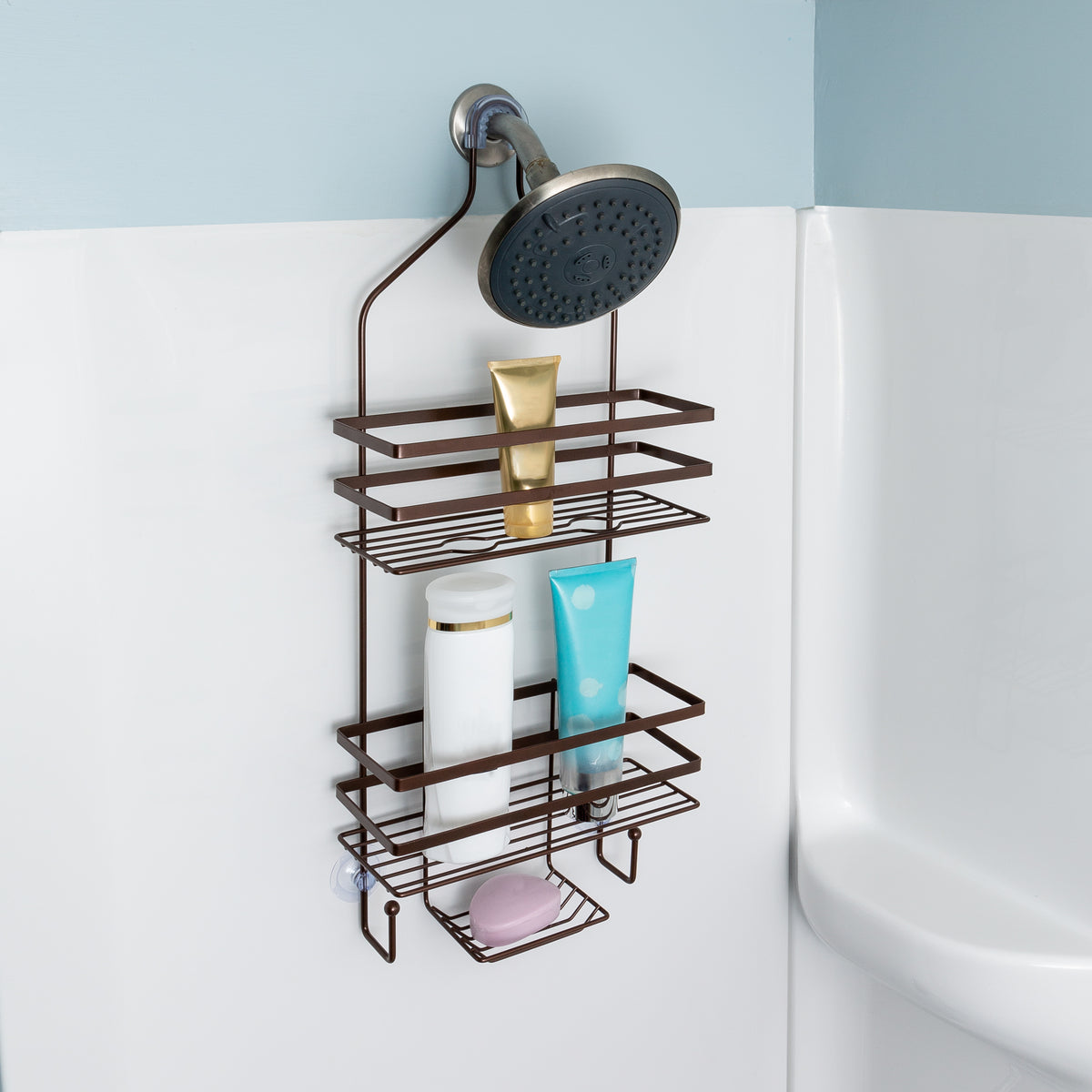 Bronze - Shower Caddy with Soap Dish & Hooks (12) 