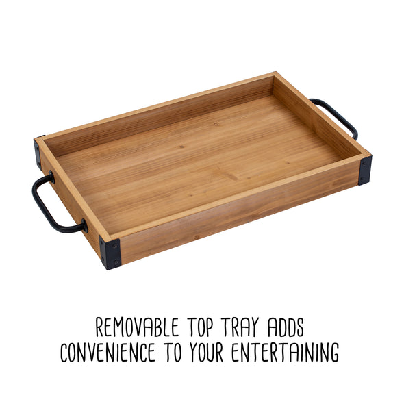 Removable top tray adds convenience to your entertaining