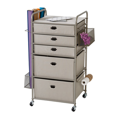 Three smaller drawers for holding tissue paper, beads, tools, and other craft essentials