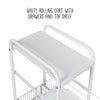 White 4-Drawer Slim Rolling Cart