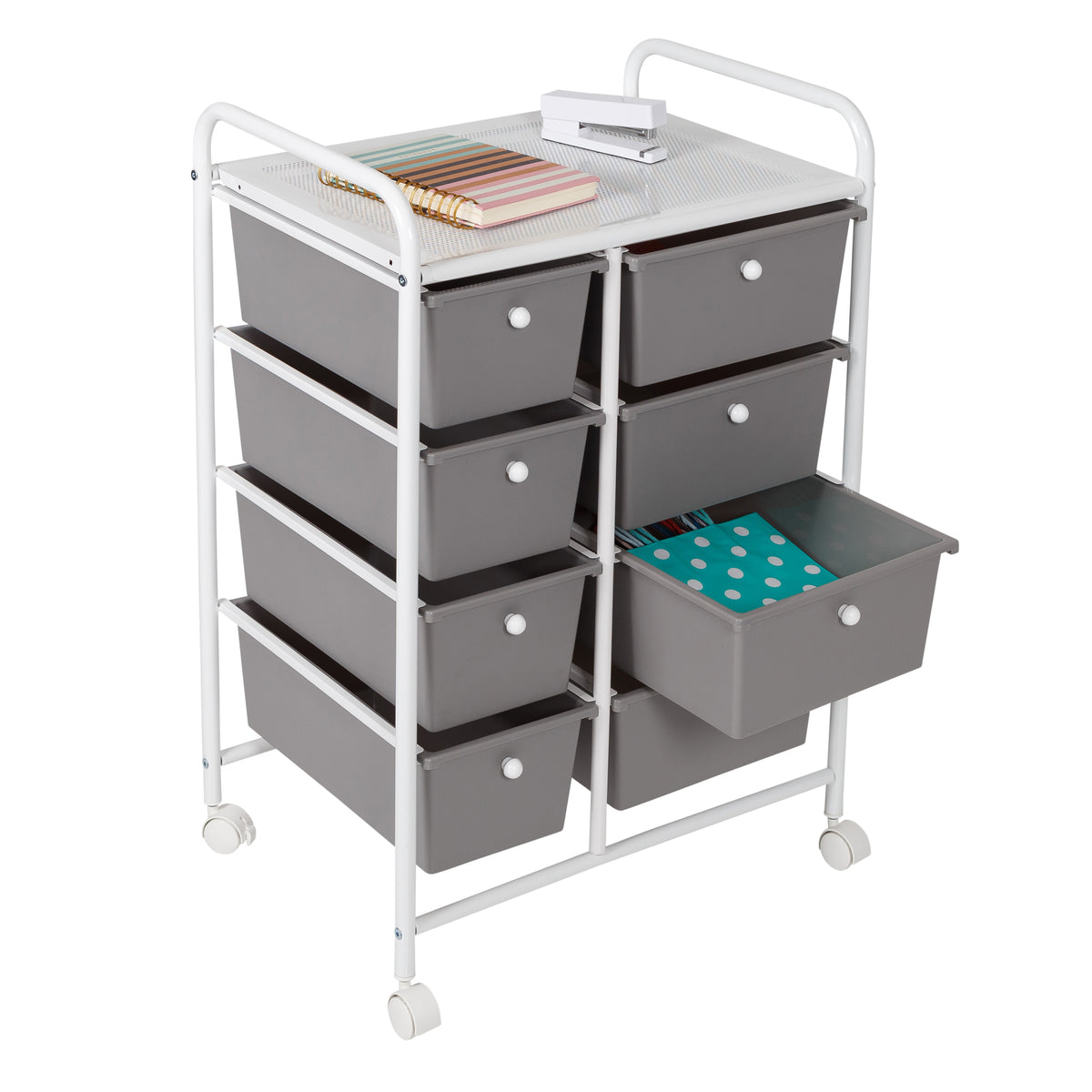 8-Drawers Rolling Storage Cart, deals Chrome