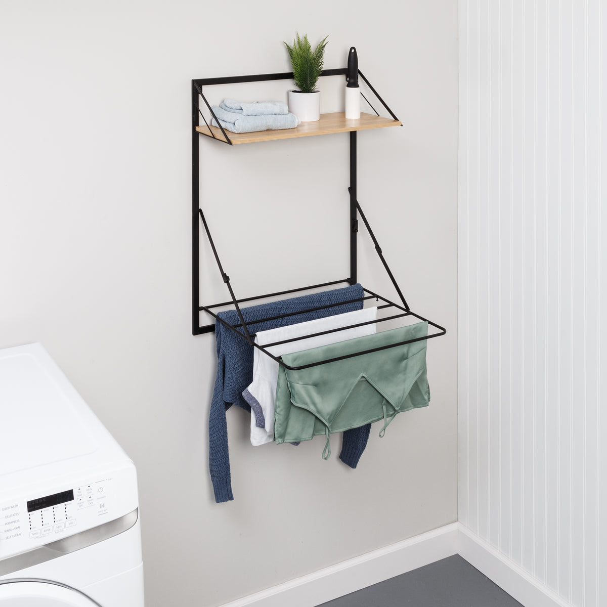 Small Space Wall Mounted Drying Rack Black - Brightroom™