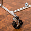 Easy mobility with four wheels and two casters that lock in place for stability