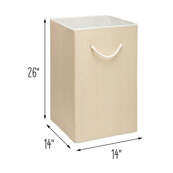 Natural Resin Square Laundry Hamper with Handles