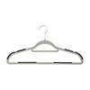 Gray/Black Slim Plastic Hangers with Anti-Slip Rubber Grips