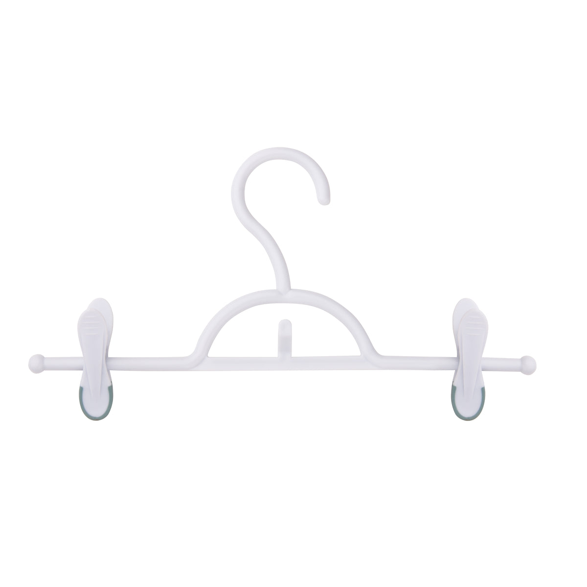 Honey Can Do 12 x 7 White Kids Clothes Hangers With Clips 18pk