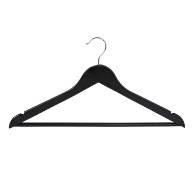 Black Non-Slip Swivel Hook Wood Hangers (24-Pack)