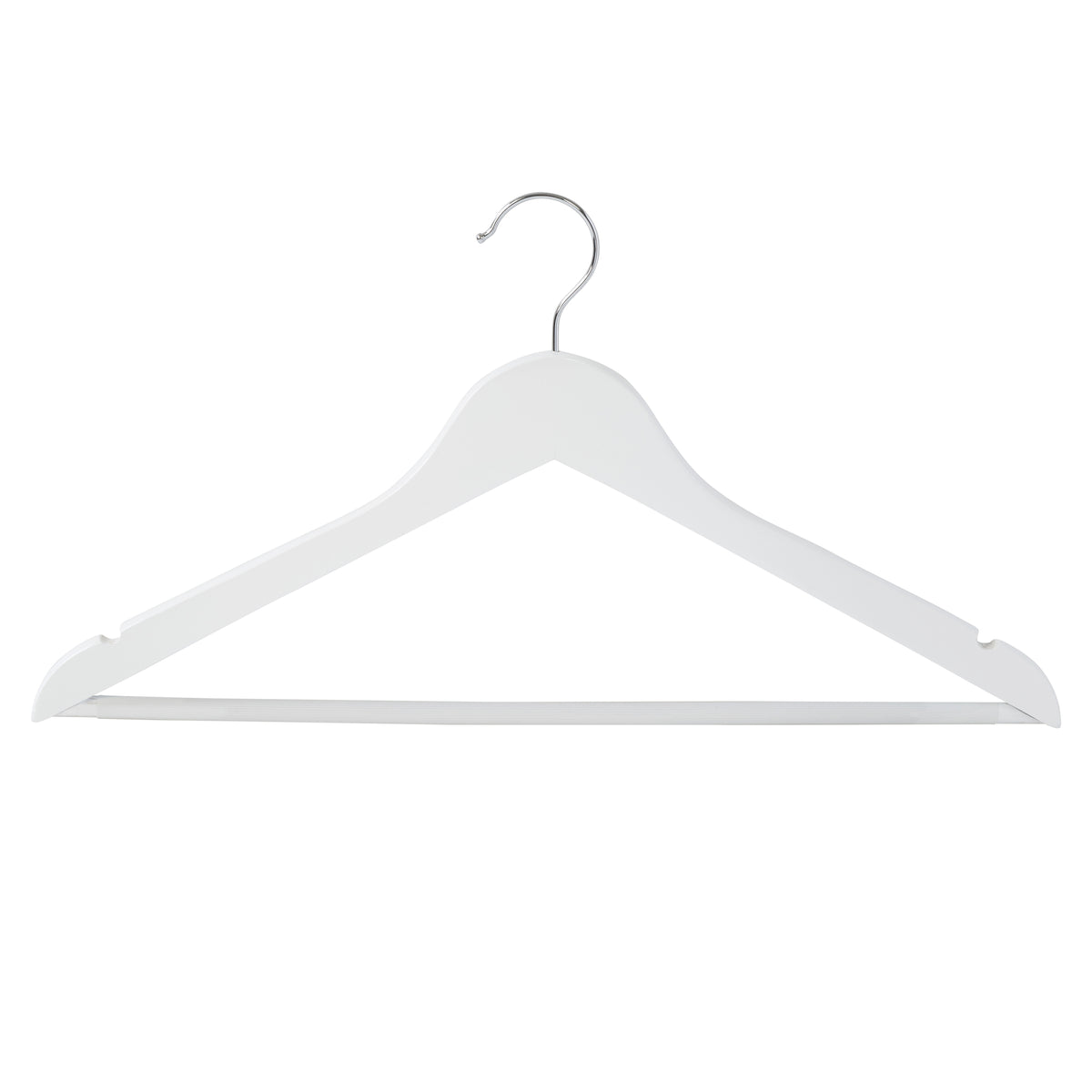 Honey-Can-Do Plastic No-Slip Rubberized Suit Hangers, White, 30 Pack