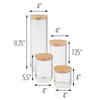 Clear/Bamboo Lid Glass Canisters (4-Piece Set)