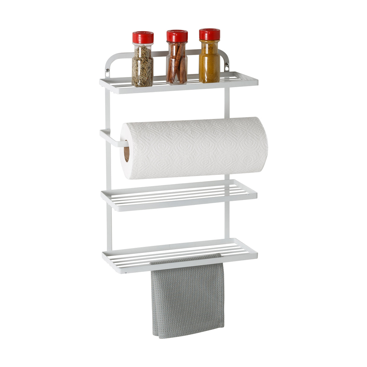 Honey Can Do Paper Towel Holder with Steel Spice Rack - Gray