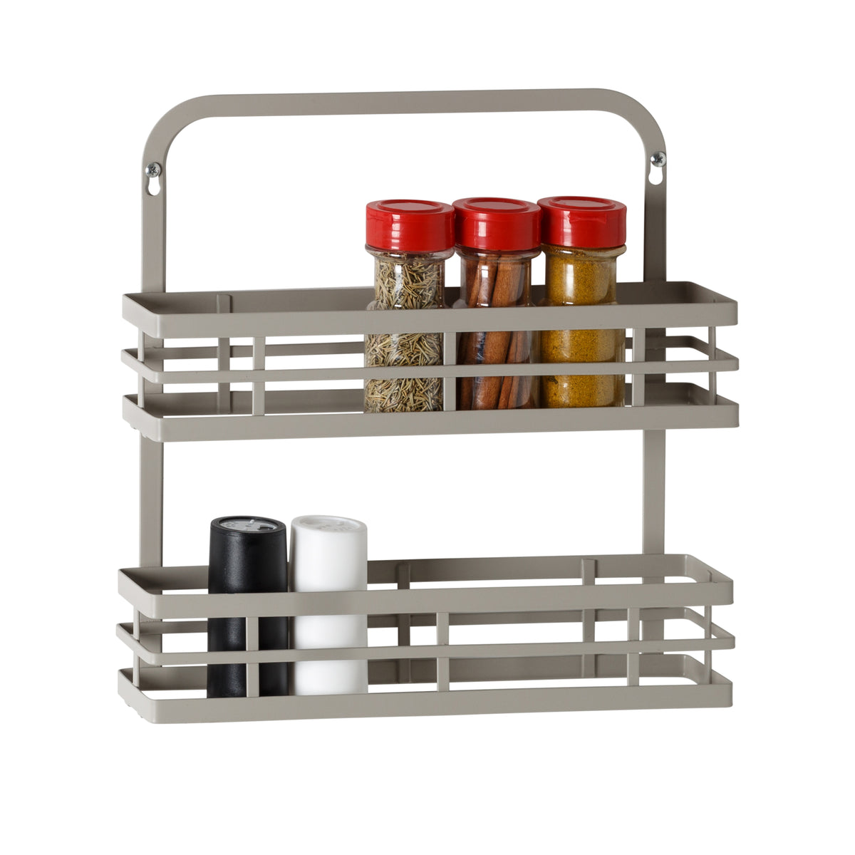 Gray 2 Tier Modern Over the Door Spice Rack