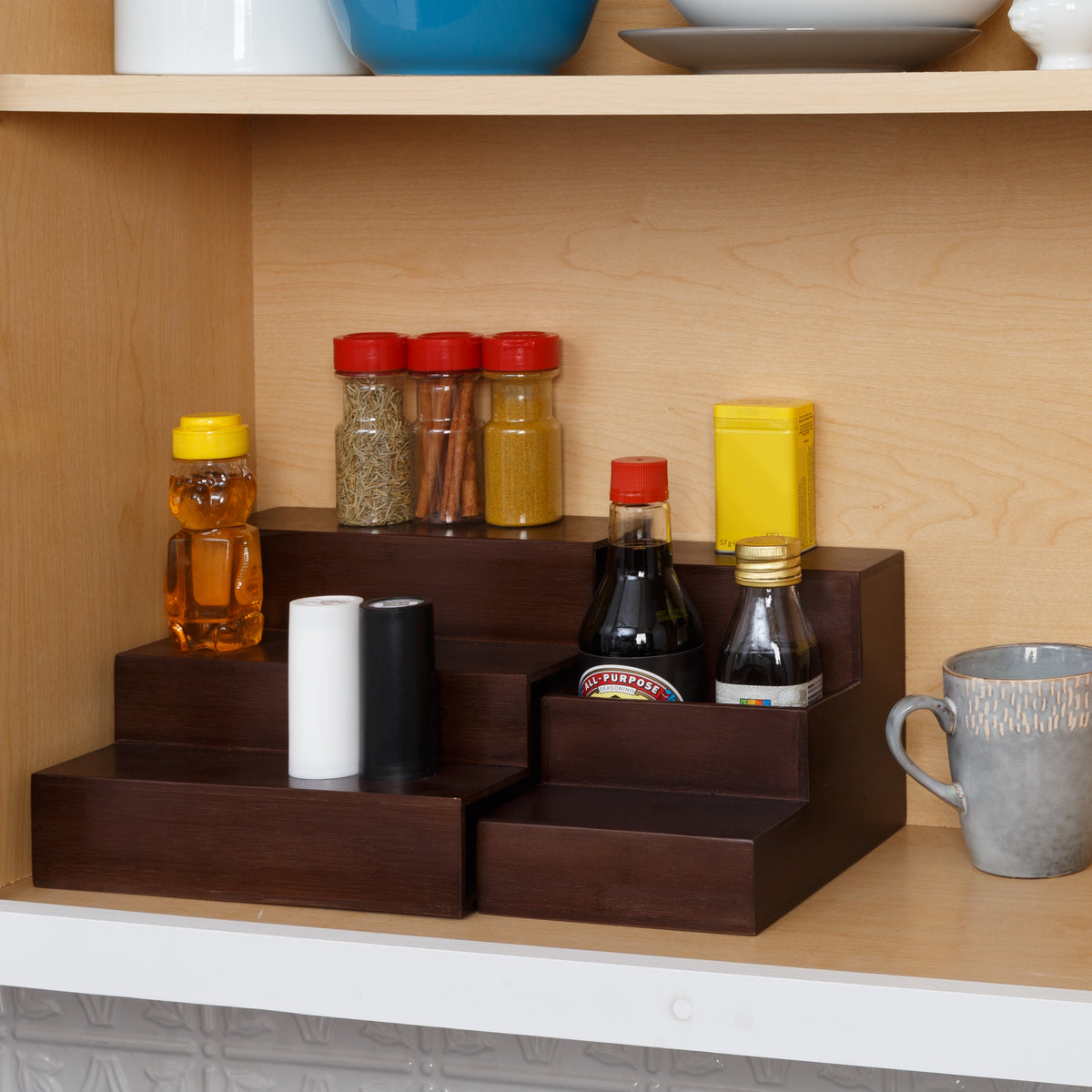 Spice Rack, Tiered Shelf Organizer, 3-tier Spice Pantry, Kitchen