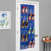 Blue 24-Pocket Over-The-Door Hanging Shoe Organizer