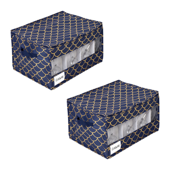 Navy/Gold Stemware Storage Boxes (2-Pack)