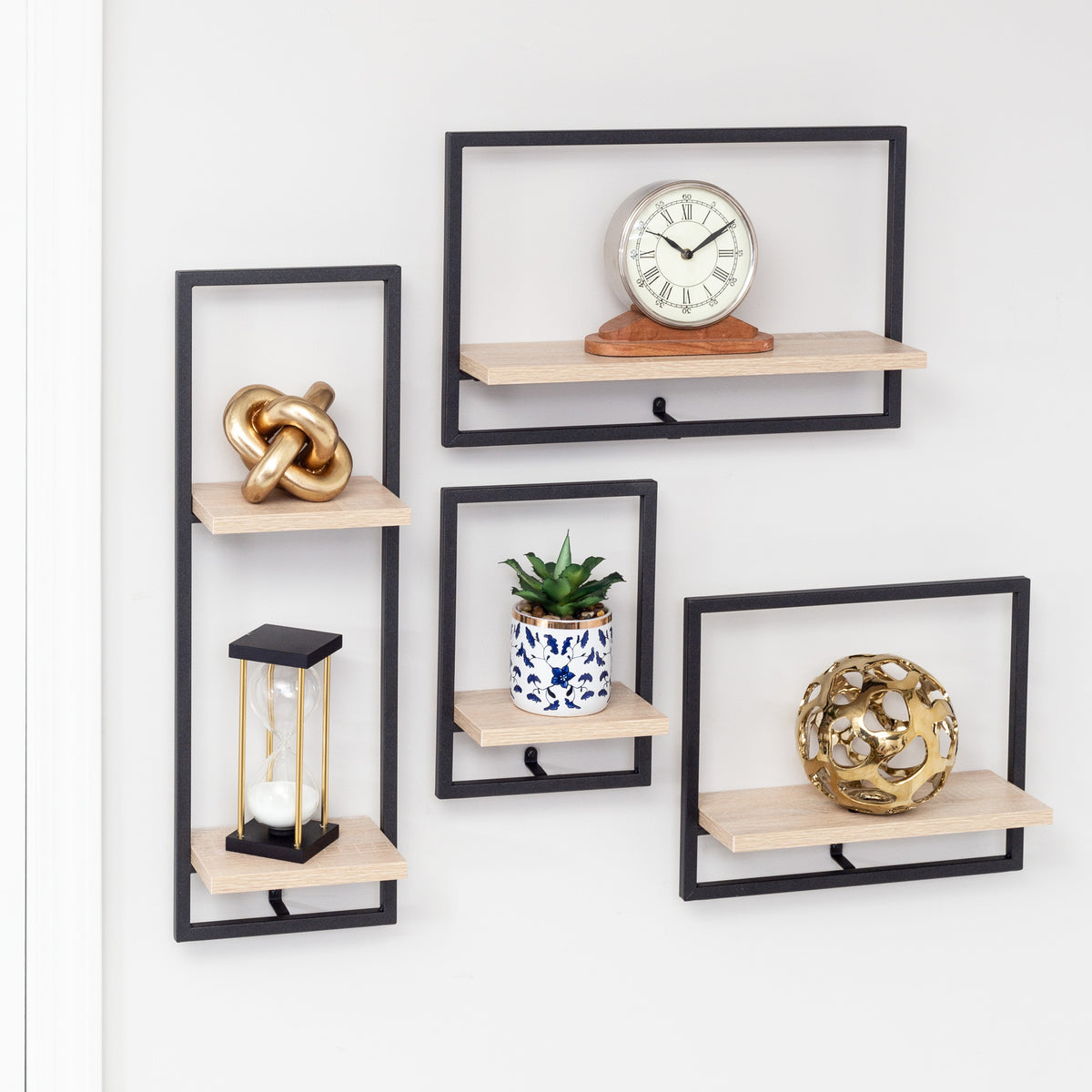 Floating online wall shelf, black