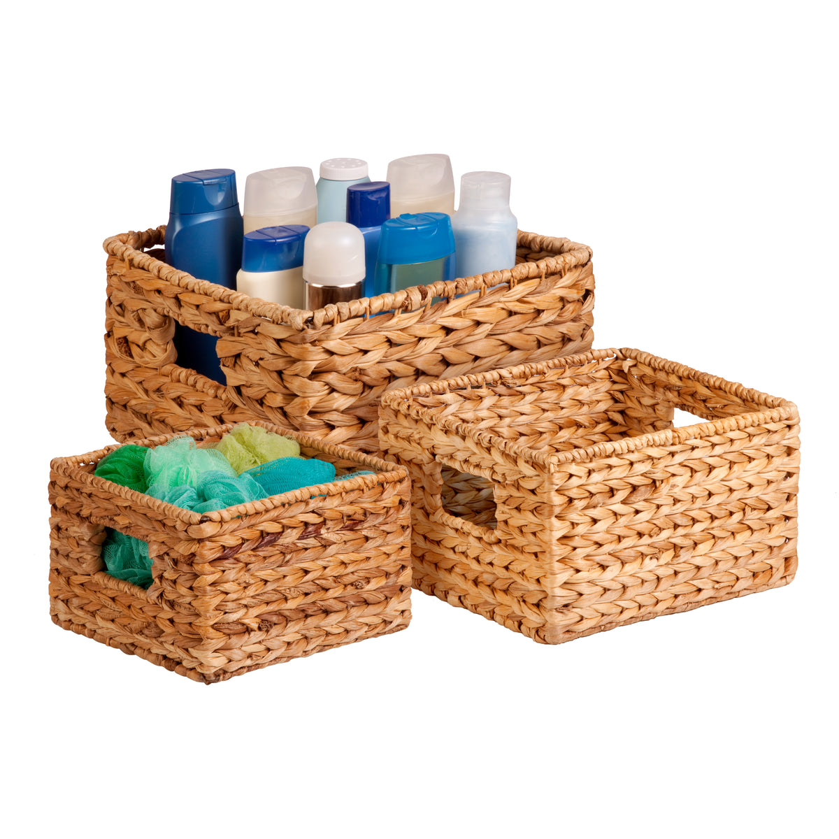 Ancona Water Hyacinth Basket, Set of 3