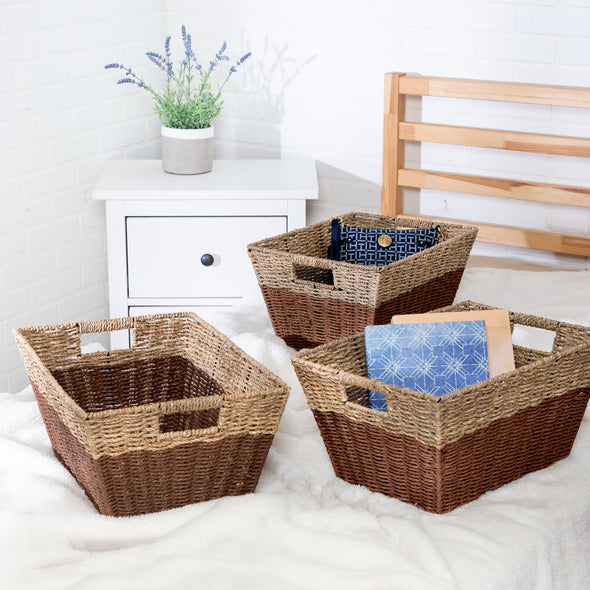 set-of-3-rectangle-nesting-seagrass-2-color-storage-baskets-with-built-in-handles-natural-brown
