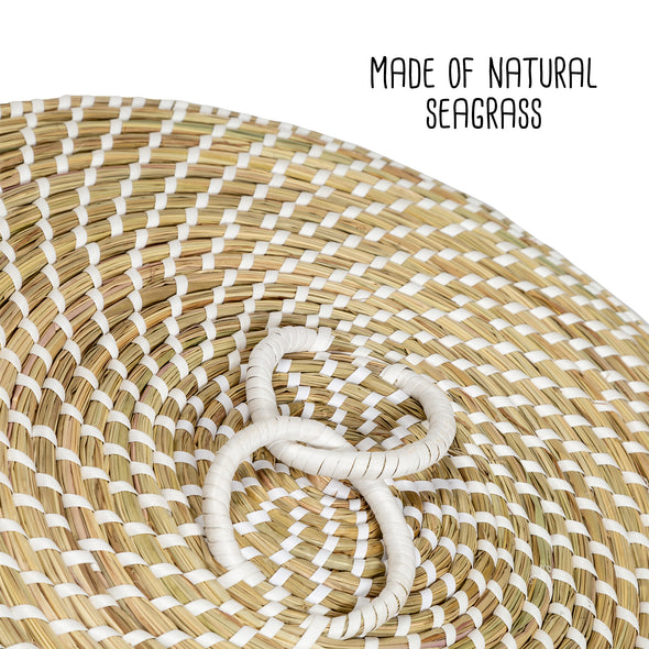 Natural/White Seagrass Snake Charmer's Nesting Baskets (Set of 3)