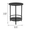 Black 2-Tier Round Side Table
