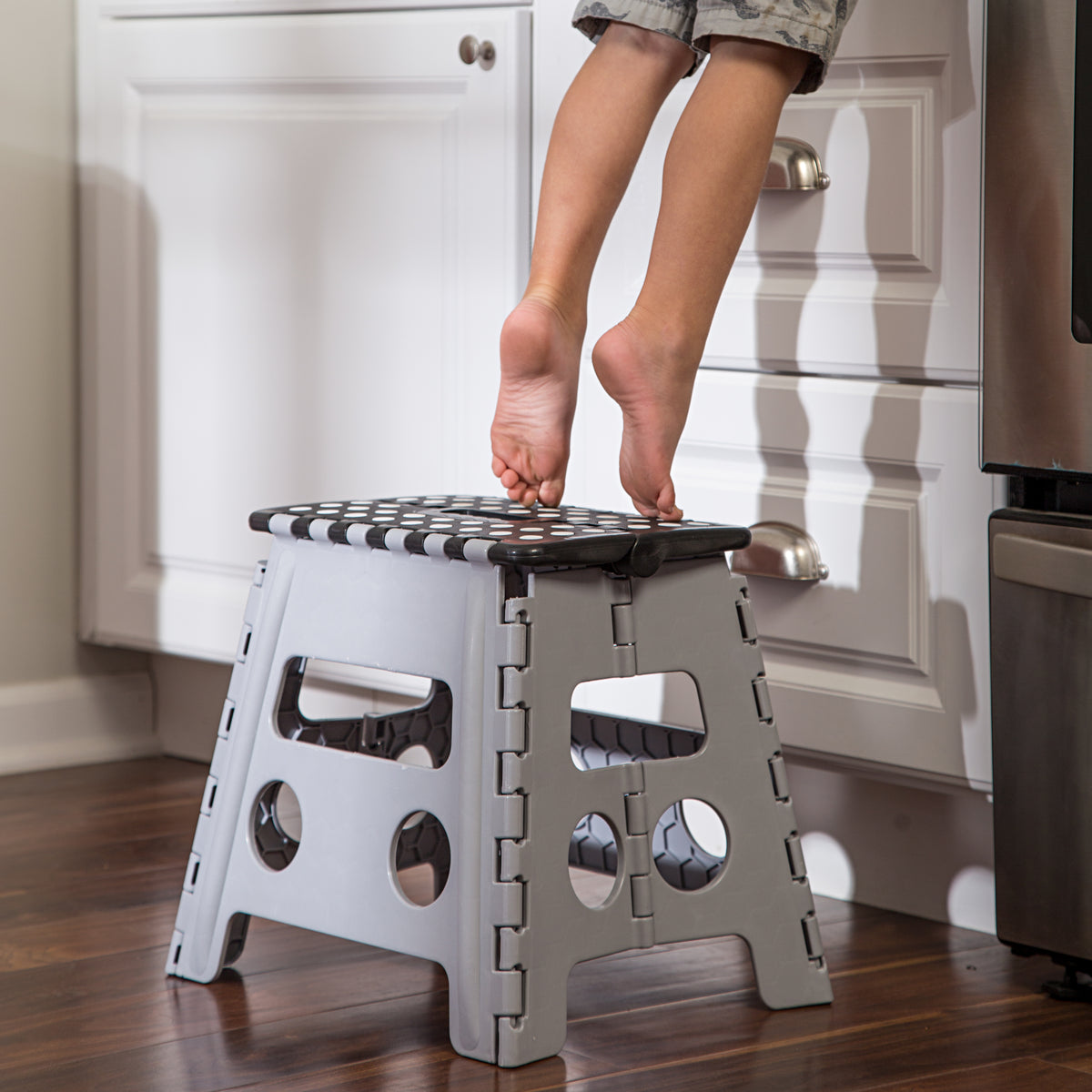 Black/Gray Folding Step Stool - Main Image