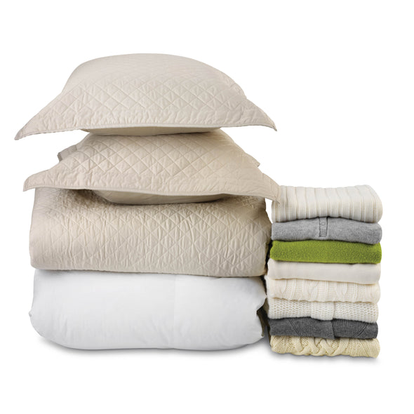 Compact and store everything from large seasonal clothing to pillows, linens, and comforters