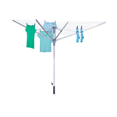 Honey-Can-Do Outdoor 7-Line Drying Pole, White, Dry Rack