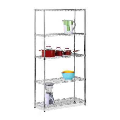 Each shelf supports up to 200 lbs. of pantry canned goods or garage paint pails