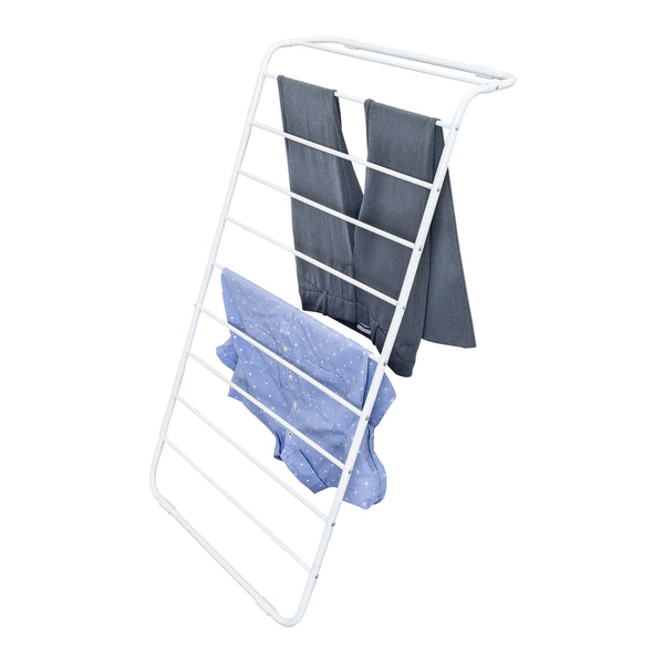 White Steel Leaning Clothes Drying Rack