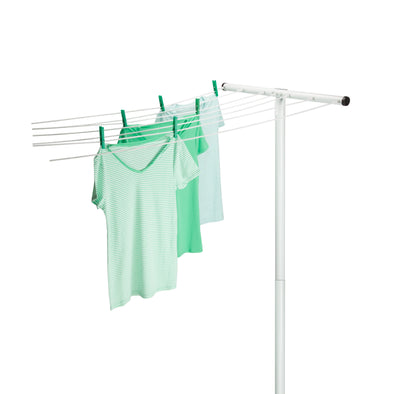 White T-Post for 7-Line Outdoor Clothes Drying