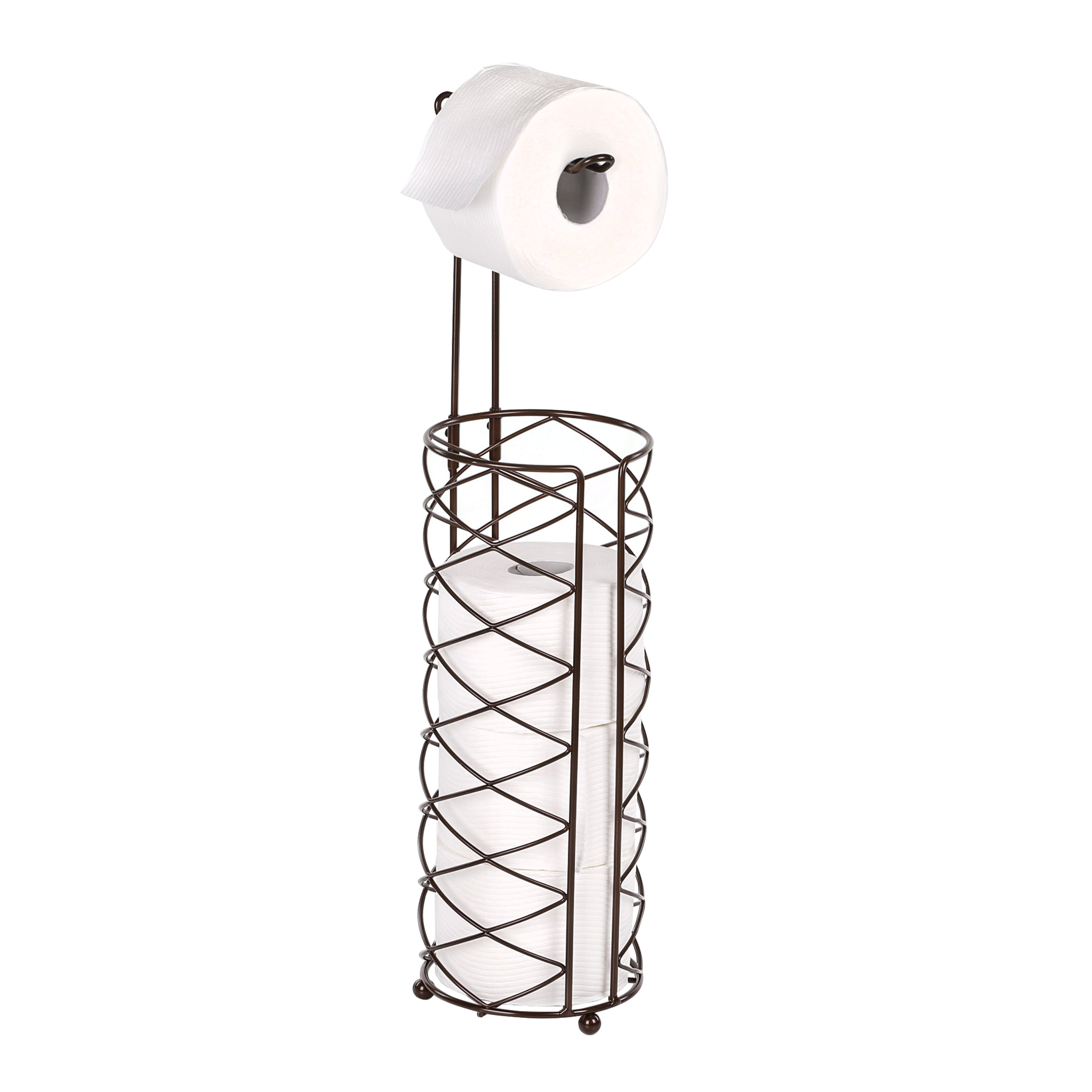 Toilet Paper Holder Stand And Tissue Paper Roll Dispenser For 4