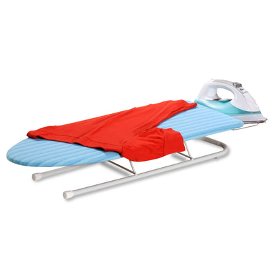 Blue Small Tabletop Ironing Board with Iron Rest