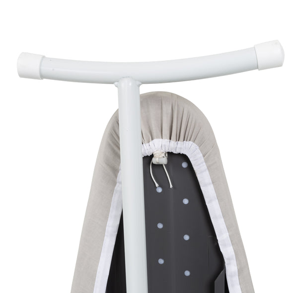 White/Gray Steel T-Leg Adjustable Ironing Board with Cotton Heat-Resistant Cover