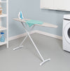 White/Gray Steel T-Leg Adjustable Ironing Board with Cotton Heat-Resistant Cover