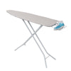 White/Gray Steel 4-Leg Ironing Board with Iron Rest and Cotton Heat-Resistant Cover