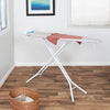 White/Gray Steel 4-Leg Ironing Board with Iron Rest and Cotton Heat-Resistant Cover