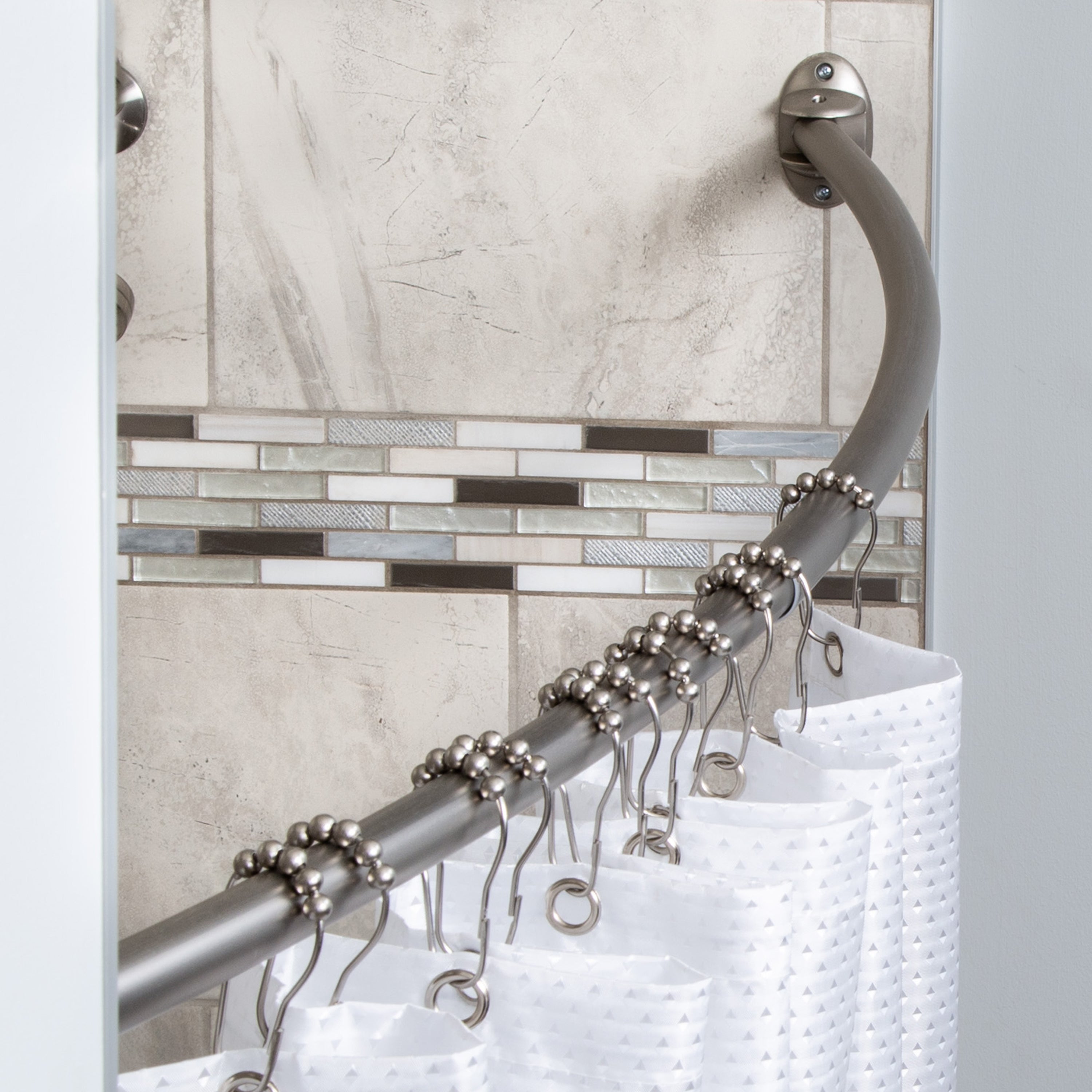 Honey-Can-Do 72 Curved Shower Rod, Brushed Nickel