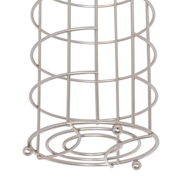 Satin Nickel Cage Wire Freestanding 4 Roll Toilet Paper Holder